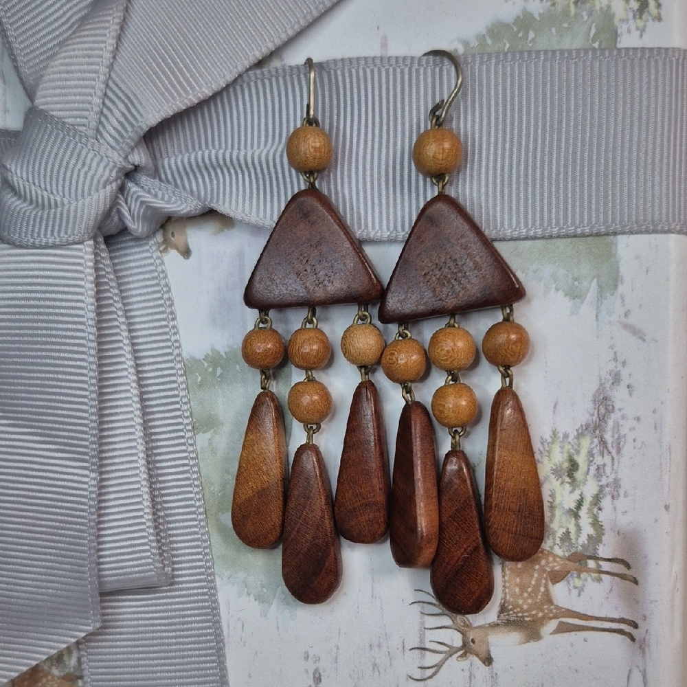 Bohemian-style Wooden Earrings